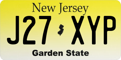 NJ license plate J27XYP