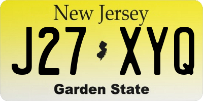 NJ license plate J27XYQ