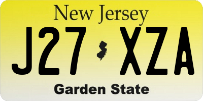 NJ license plate J27XZA