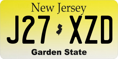 NJ license plate J27XZD
