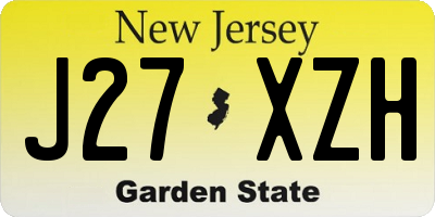 NJ license plate J27XZH