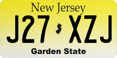 NJ license plate J27XZJ