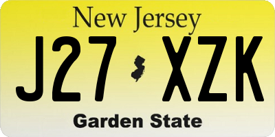 NJ license plate J27XZK