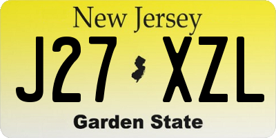 NJ license plate J27XZL