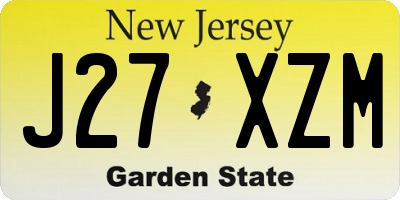 NJ license plate J27XZM
