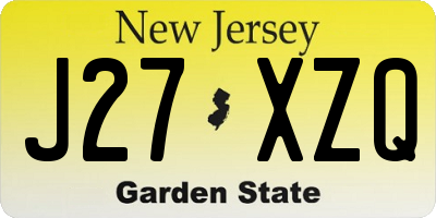 NJ license plate J27XZQ