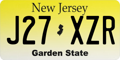 NJ license plate J27XZR