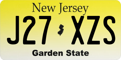 NJ license plate J27XZS