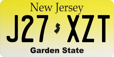 NJ license plate J27XZT
