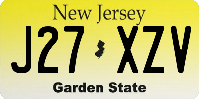 NJ license plate J27XZV