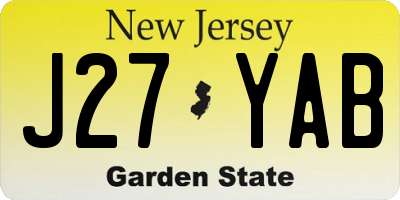 NJ license plate J27YAB