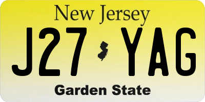 NJ license plate J27YAG