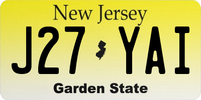 NJ license plate J27YAI