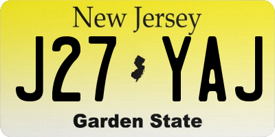 NJ license plate J27YAJ