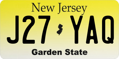 NJ license plate J27YAQ