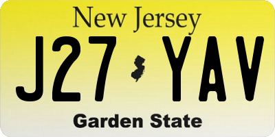 NJ license plate J27YAV