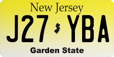 NJ license plate J27YBA