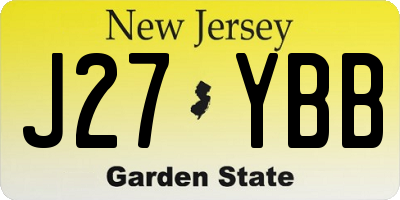 NJ license plate J27YBB