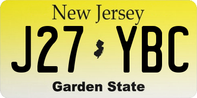 NJ license plate J27YBC