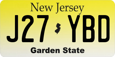 NJ license plate J27YBD