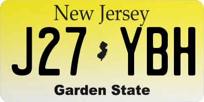 NJ license plate J27YBH