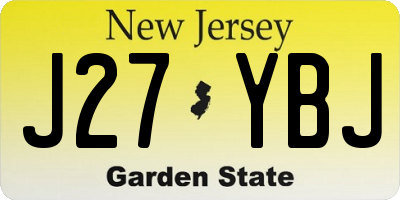 NJ license plate J27YBJ