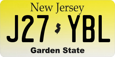 NJ license plate J27YBL