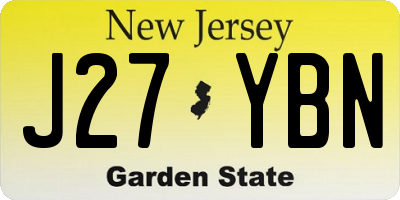 NJ license plate J27YBN