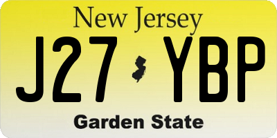 NJ license plate J27YBP