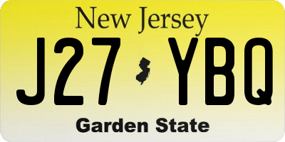 NJ license plate J27YBQ