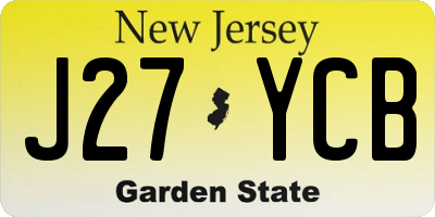 NJ license plate J27YCB