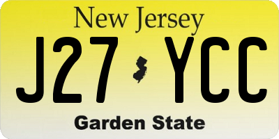 NJ license plate J27YCC
