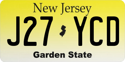 NJ license plate J27YCD
