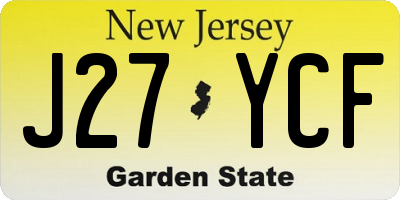 NJ license plate J27YCF
