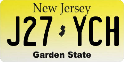 NJ license plate J27YCH