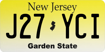 NJ license plate J27YCI
