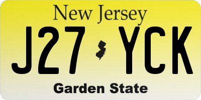 NJ license plate J27YCK