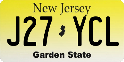 NJ license plate J27YCL