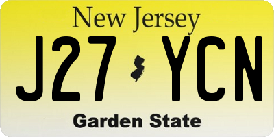 NJ license plate J27YCN