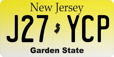 NJ license plate J27YCP