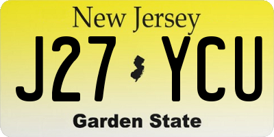 NJ license plate J27YCU
