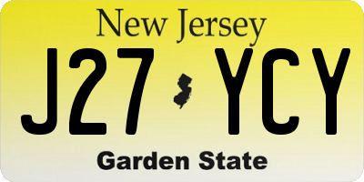 NJ license plate J27YCY