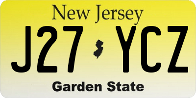 NJ license plate J27YCZ