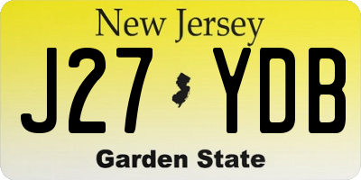 NJ license plate J27YDB