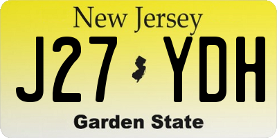 NJ license plate J27YDH