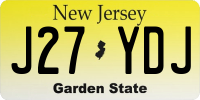 NJ license plate J27YDJ