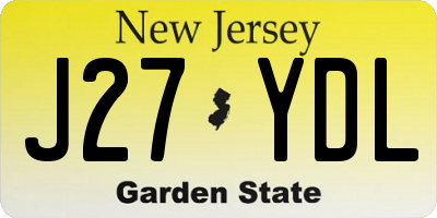 NJ license plate J27YDL