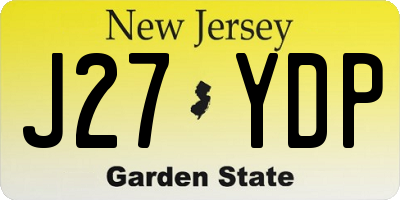 NJ license plate J27YDP