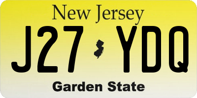 NJ license plate J27YDQ