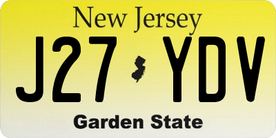 NJ license plate J27YDV